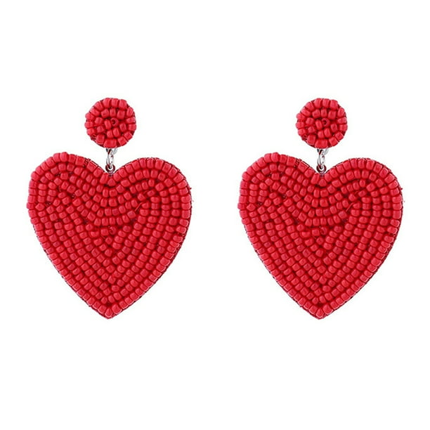1 par de pendientes de corazón para San Valentín, accesorios para las orejas, pendientes largos para niña, joyería