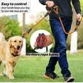thumbnail image 3 of YIXIGGC Dog Leash,5 FT Heavy Duty Double Handle Dog Leash with Comfortable Padded and Reflective,Rope Dog Leashes for Small,Medium,Large Dogs (Rope-Orange) DYF329-2203, 3 of 6