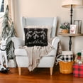 thumbnail image 3 of HGTV Home Collection by National Tree Company Christmas Pillow, Black, Mistletoe, Embroidered, White Lettering , Black and White Mini Pom Pom Trim, 18 Inch, 3 of 4