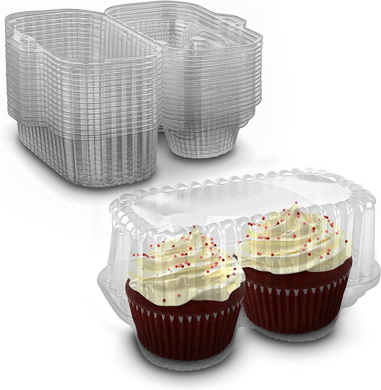 Cupcake Holder Bekith 150-Pack Clear Cupcake Domes