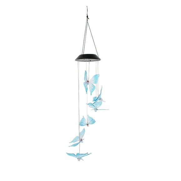 CIMAXIC wind spinner LED Solar Wind Chime Flower Color Changing Mobile Wind Chime Light for Home Party,23.62"X4.8"X1.77"