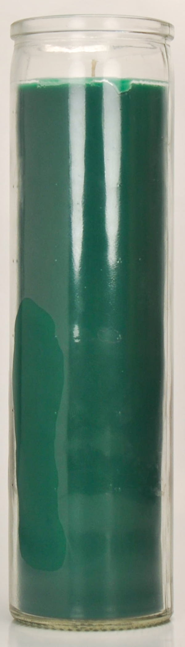 (2 pack) Prayer Candle Clear Glass Green Wax, 8 Inch