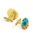 thumbnail image 3 of Tie Dye Men's Stainless Steel Cufflink Set for Dress Shirts - for Formal Events, 3 of 6
