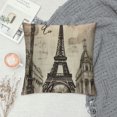 thumbnail image 2 of QZHH  Eiffel Tower Throw Pillow Cover French Sketch Monochrome Paris Landmarks Country Collage Street Pillow Case Decorative Men Women Boy Girl Room Cushion Cover for Home Couch Bed, 2 of 5