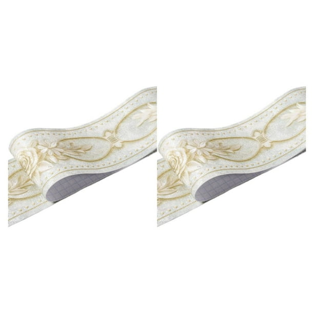 Billuyoard Línea de rodapié autoadhesiva veteada de para papel tapiz de alta gama, mano de obra exquisita, peonía verde segura peonía verde 2Conjunto