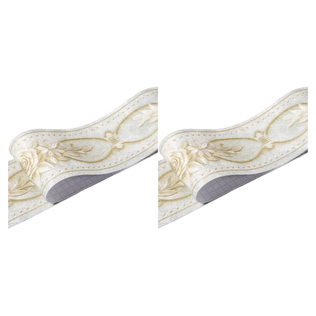 Billuyoard Línea de rodapié autoadhesiva veteada de para papel tapiz de alta gama, mano de obra exquisita, peonía verde segura peonía verde 2Conjunto