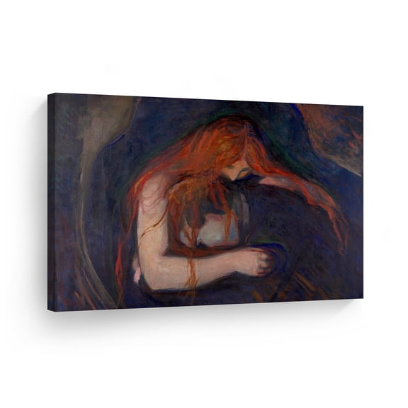 Smile Art Design Vampire, Edvard Munch Classic Art Canvas Print Famous Fine Art Oil Painting Reproduction Canvas Wall Art Home Decor - Made in the USA 30x40