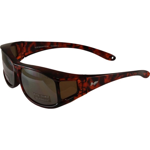 MotoFrames Over The Glasses Motorcycle Sunglasses Tortoise Frame Mirror Lens