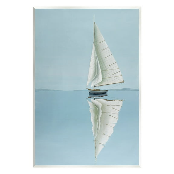 Stupell Industries Minimal Watercraft Reflection Transportation Painting Unframed Art Print Wall Art, 10 x 15