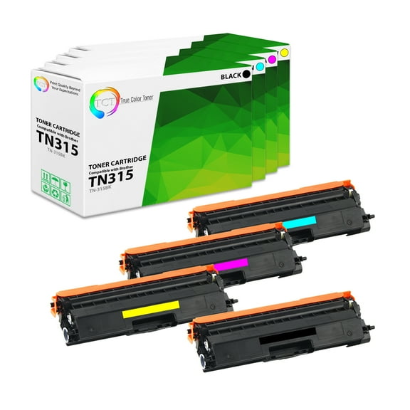 TCT TN315 Toner Cartridge 4 Pack - Premium Compatible Replacement for TN-315BK TN-315C TN-315M TN-315Y