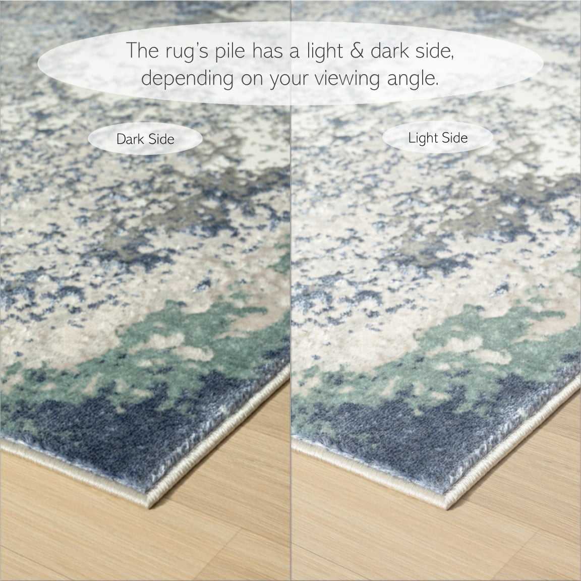 Harlow Hill Bethany 7'5" x 9'5" Grey/Teal Abstract Durable Indoor Area Rug