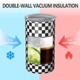 thumbnail image 2 of 20oz Coffee Tumblers Black White Checkered Pattern Stainless Steel Vacuum Insulated Travel Tumbler Coffee Cups Mug with Lid and Straw with Cleaning Brush for Cold & Hot Drinks, 2 of 5