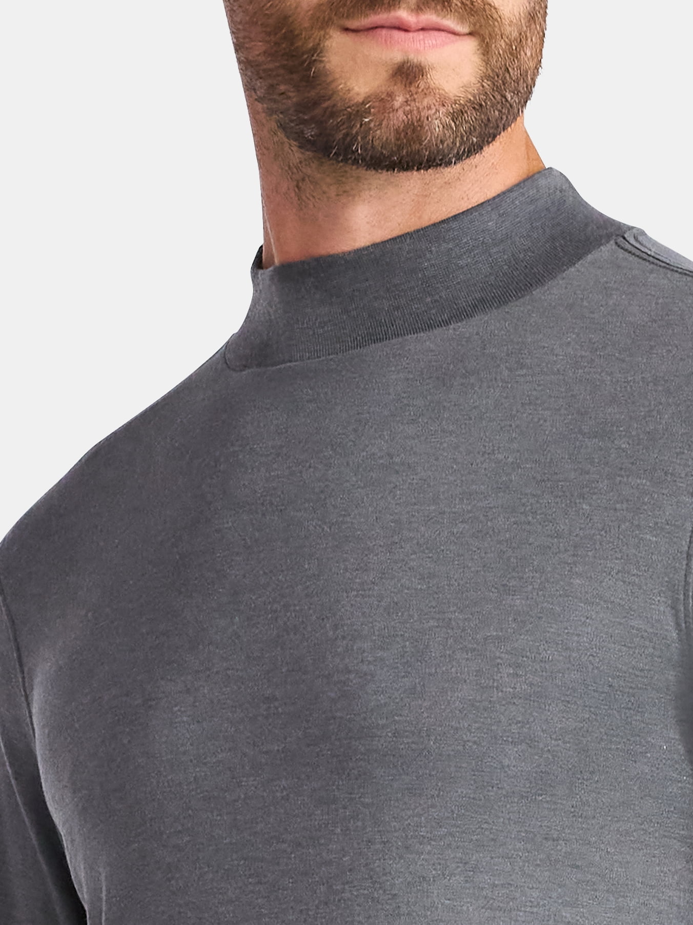 George Men's Mock Neck Pullover with Long Sleeves, Sizes S-3XL