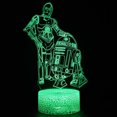 thumbnail image 1 of Lámpara de ilusión LED 3D con luz nocturna 3PO y R2D2 para niños, 1 of 1