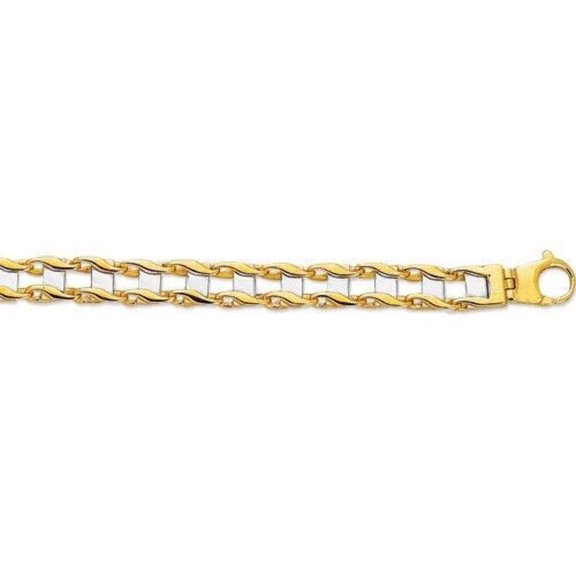 14K Gold Railroad Link Bracelet
