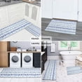 thumbnail image 5 of Blue Striped Geometric Pattern Kitchen Rugs Sets Of 2,Anti Fatigue Kitchen Mat Rugs Non Slip Washable,Decorative Kitchen Floor Mats for Kitchen,Sink,Laundry,17"x30"+17"x47", 5 of 7