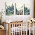 thumbnail image 4 of Nursery Animal Wall Art Woodland Bear Wall Decor Wild Forest Animals Canvas Pictures Baby Nursery Woodland Poster Watercolor Forest Painting Family of Four for Boy Kids Bedroom 16x24x3 Inch Framed, 4 of 5