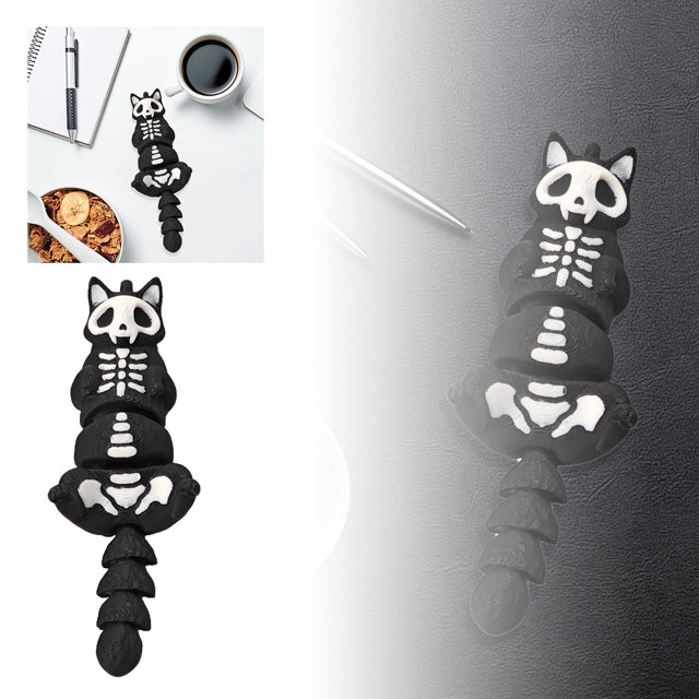 Hbdhejl 3D Printed Skeleton Cat Keychain Cute Unique Halloween Themed For Cat Lovers