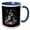Blue/White, variant on 3drose, Frenchie French Bulldog Dog with Merry Christmas Snow, 11oz Two-tone Black Mug