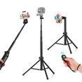 thumbnail image 2 of Trépied, Stick 1.5m/59 Po Buzhi Stand Alliage Télécommande Compatible Stick Alliage avec 1.5m/59 Po 2-en-1 Stand Télécommande Volet Compatible Plive Eryue Android Stand Led, 2 of 6