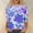 Purple, variant on SOOMLON Womens 3/4 Sleeve Shirts Plus Size Tunic Cotton Tops Dressy Casual Round Neck Shirts Cute Flowers Graphic T Shirts 2025 Trendy Spring Summer Ladies Tops Loose Fit Outfits Pullover Blue XL