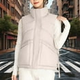 thumbnail image 3 of HAiming Women's Quilted Vest Sleeveless Sand Collar Zip up Jacket Winter Warm Coat Outerwear with Pockets, 3 of 5