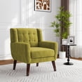 thumbnail image 6 of UIXE Accent Chairs Velvet Upholstered Armchair for Living Room Comfy Single Sofa Seats, Green, 6 of 7