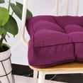 thumbnail image 3 of Nvzi Faux Linen Square Padded Chair Seat Cushion,Soft Solid Chair Pads,Comfortable Sitting for Office,Home or Car 20"x20" Dark Purple, 3 of 4