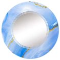 thumbnail image 3 of DESIGN ART Designart 'Blue With Gold Marble Liquid Art' Printed Modern Wall Mirror 32in.x32in., 3 of 5