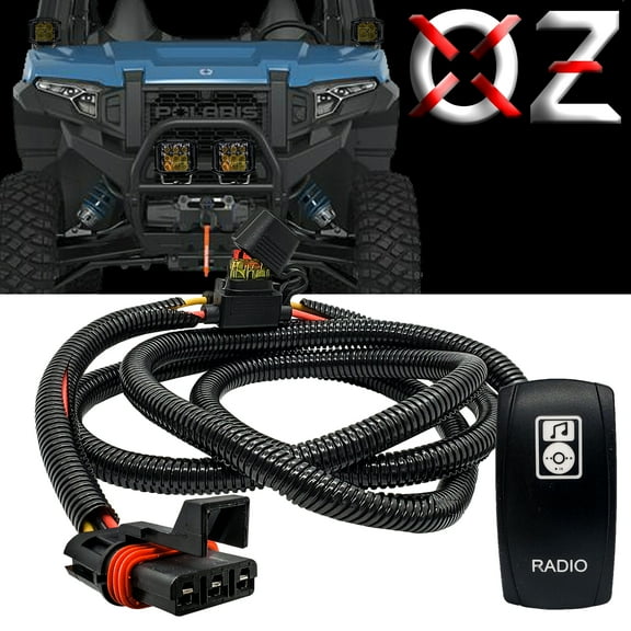 OZ-USA Pulse Power Bus Bar Plug & Play Wire Harness with On/Off Rocker Switch for RADIO Compatible with 2019 - 2024 Polaris XPEDITION XP ADV Ultimate Northstar Premium Trail S 900/1000