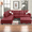 Red-A, variant on Caberryne Leather Sectional Sofa for Living Room Furniture Set ,Sectional Couch Set L Shape Sofa with Storage Ottoman for Living Room/Apartment(Red,Facing Right Chaise)