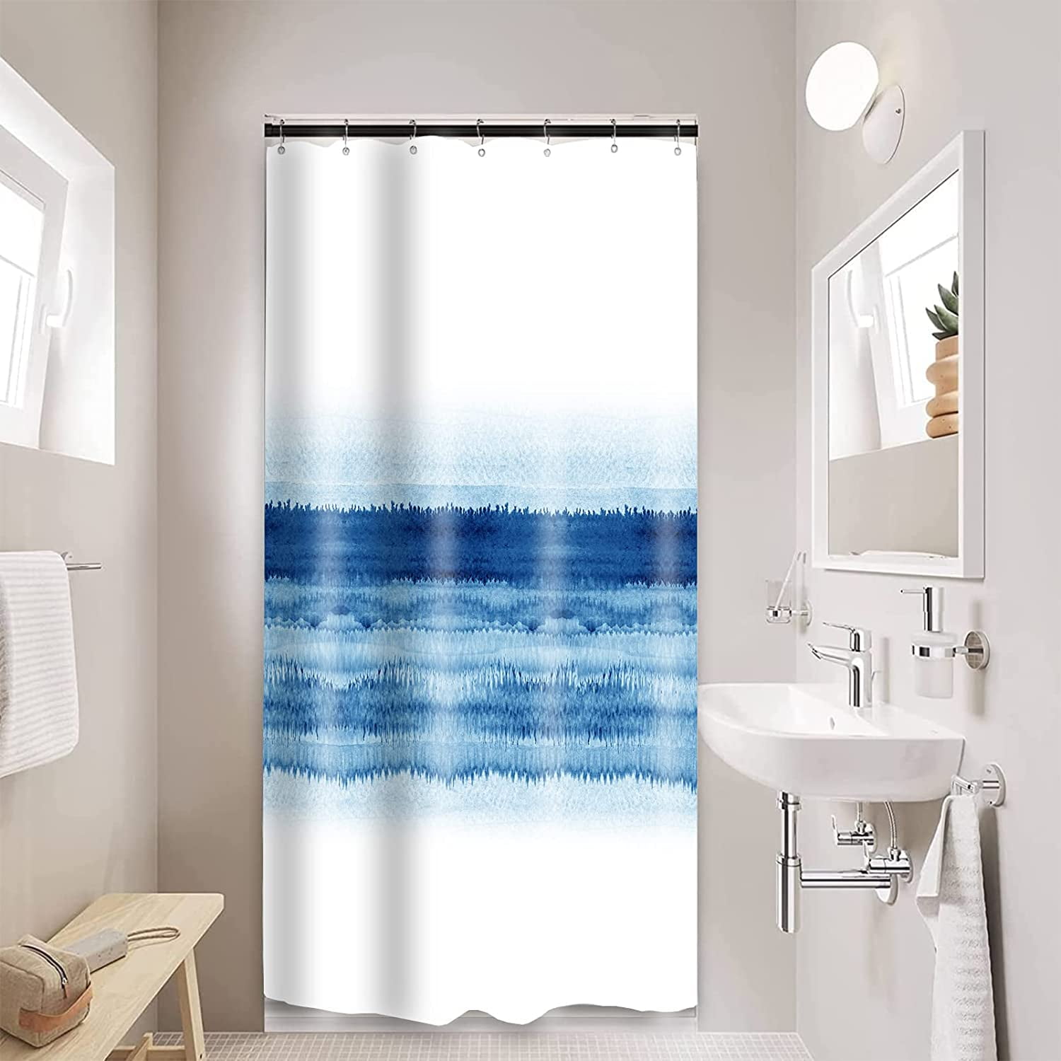 Extra Long 72x84 Nautical Coastal Shower Curtain Set with Hooks,Starfish  Seashell Coral Beach Bathroom Curtain,Waterproof Washable Fabric for Bathroom  Decor 