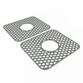 thumbnail image 2 of GJX Silicone Sink Protector,13.5x11.6x0.275in Middle Drain Kitchen Sink Mats Accessory,Folding Non-Slip Heat Resistant Sink Mat Grid for Bottom of Stainless Steel Porcelain Sink (Middle Hole), 2 of 7