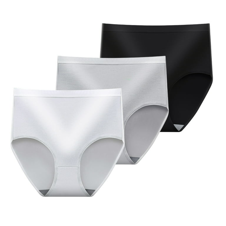 Spdoo 3 Pack Women's High Waisted Cotton Underwear Soft Breathable Panties  Stretch Briefs Regular & Plus Size