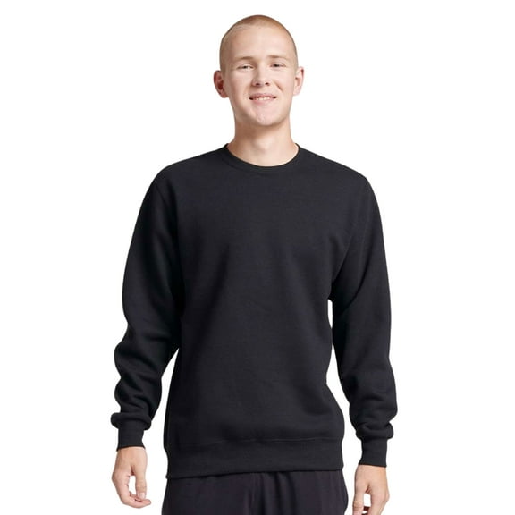 Unisex Eco Premium Blend Ring-Spun Crewneck Sweatshirt, 57/43 Cotton/Polyester Long Sleeve Winter Sweater (Black Ink , M)