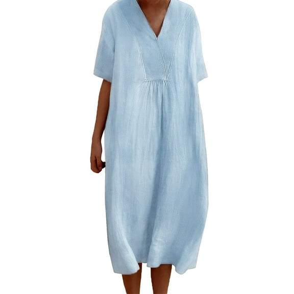 Sngxgn Womens Square Neck Dress Long Sleeve Side Slit Flare Mini Dresses(Blue,XXL)