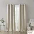 thumbnail image 4 of SunSmart Como Polyester Fabric Total Blackout Window Panel Pair in Taupe Beige, 4 of 15
