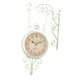 thumbnail image 5 of Reloj de pared de doble cara redondo decorativo con diseño de granja y pilas. Blanco, 5 of 9