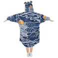 thumbnail image 2 of FORMRS Wearable Blanket Hoodie with Sleeves for Kids Cozy Flannel Sweatshirt, Blue Night Sky, 2 of 7