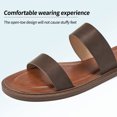 thumbnail image 2 of Ecetana Flats Sandals for Women Slip On Leather Slide Sandals Comfort Outdoor Beach Shoes Sandals, 2 of 5