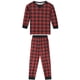 thumbnail image 2 of Conjunto de pijamas familiares de manga larga a rayas rojas y negras de inspiración chic para Navidad, con pantalones a juego, para niños y niñas, talla L, 2 of 5