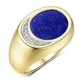 thumbnail image 3 of RYLOS Men's Designer Ring: 14K Yellow Gold with Lapis and Diamonds - Gold Rings for Men  Size 13, 3 of 6