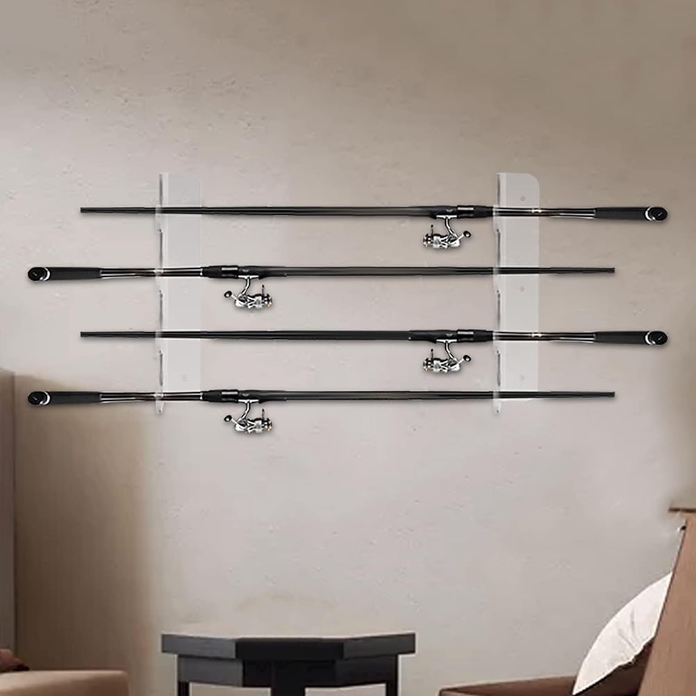 PENIKOKO Wall Fishing Rod Rack White Acrylic Durable and Practical for Home