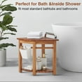 thumbnail image 2 of Utopia Alley 19'' Teak Shower Bench with Handle, Corner Shower Stool for Shaving Legs, Shower Bench Stool for Inside Shower, Waterproof Teak Wood Shower Seat for Bathroom, Indoor or Outdoor Use, 2 of 12