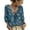 Blue, variant on Polka Dot Lace Up Blouse Women's V-Neck Abstract Geometric Print Beach Vacation Clothes
