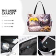 thumbnail image 3 of Daiia Warm Sunflower Sleeping Cat Beach Travel Bag - Water-Resistant Beach Bag, Lightweight Tote with 7 Pockets for Women and Men - Gym,Pool,Camping,Reusable Grocery Bag, 3 of 7