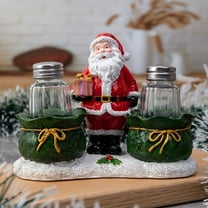 Christmas Santa Claus Figurines,Salt and Pepper Shakers Set,Santa Claus Decorative Statue Spice Organizer,Santa Claus Statue Pepper Shakers Kitchen Jars Decorative Resin Sculpture Dining Room Decor
