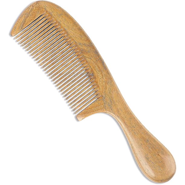 Peine de madera de sándalo verde YONGSHENG desenredante antiestático