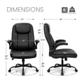 thumbnail image 2 of Ergonomic High Back Office Chair Faux Leather Executive Chair Padded Flip Up Armrest Computer Chair Adjustable Height Lumbar Support Wheels Swivel for Gaming Desk Chair (Black), 2 of 5