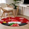 thumbnail image 4 of Round Rugs 3Ft, Red Gnomes Christmas Round Area Rug Washable Indoor Throw Carpet, Snowflake Xmas Balls Small Non Slip Circle Rug for Bedroom Living Room Home Decor Aesthetic, 4 of 8